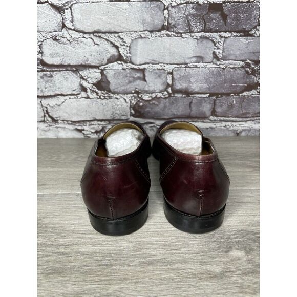 Stamati Mastroianni Burgundy Leather Wingtip Tassel Loafers Men’s Sz 8M US/41EU - Picture 4 of 16